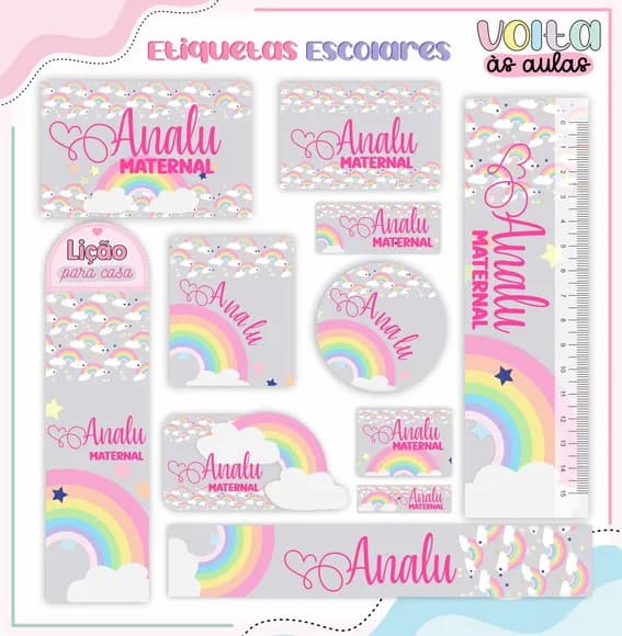 60 Etiquetas Arco Iris