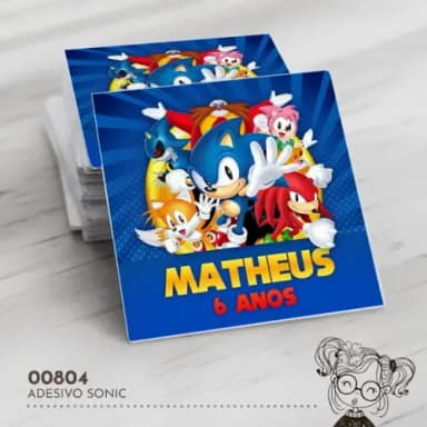 Adesivo Quadrado Sonic - 00804