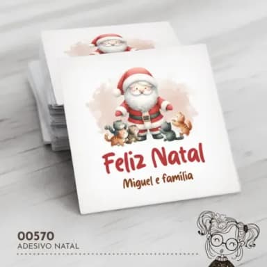 Adesivo Quadrado Natal - 00570