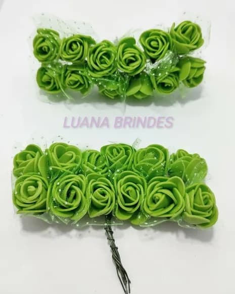 2Buquês de Flores em EVA Verde Claro - com 12 flores cada