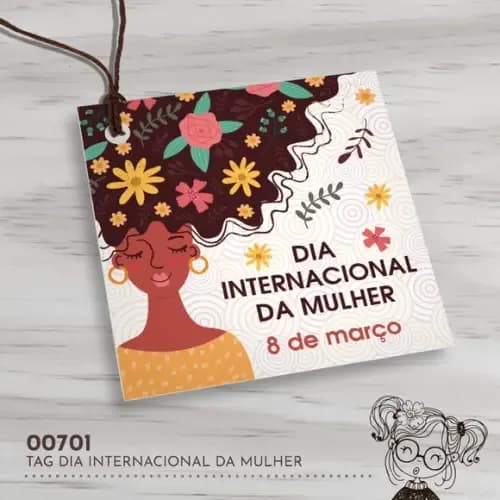 Tag Quadrada Dia Internacional da Mulher - 00701