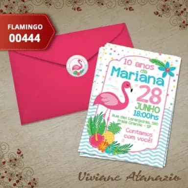 Convite Flamingo - 00444