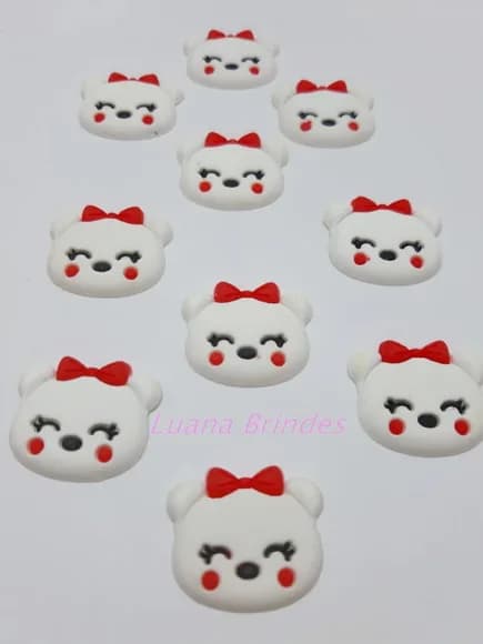 Aplique Panda Emborrachado - pct com 10 unidades