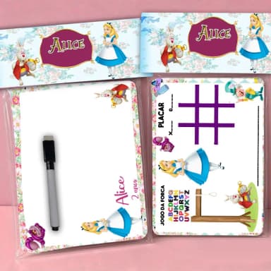 Lousa Magica Personalizada lembrancinhas da Alice no Pais das Maravilhas