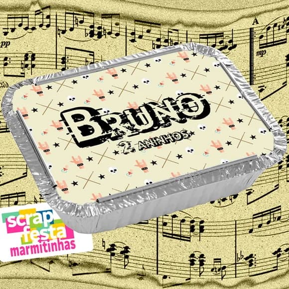 Marmitinha Personalizada Festa Musical Rock'n Roll