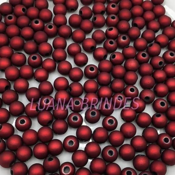 Bolinha Emborrachada Vinho Metalizada 10mm Pct 100 Unidades