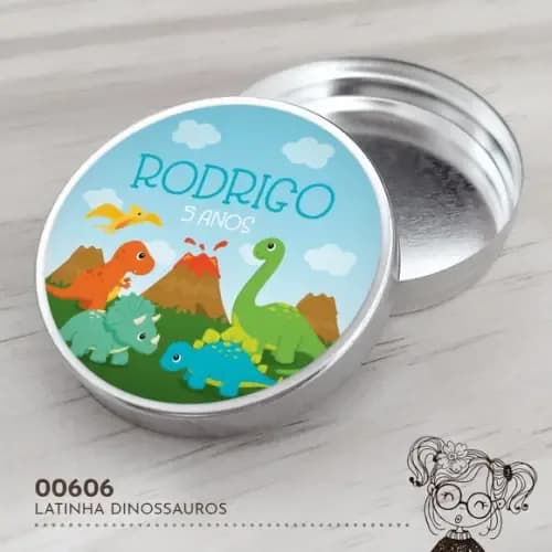 Latinha Adesivada Dinossauros - 00606