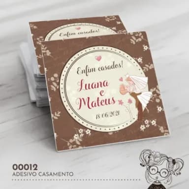 Adesivo Quadrado Casamento - 00012