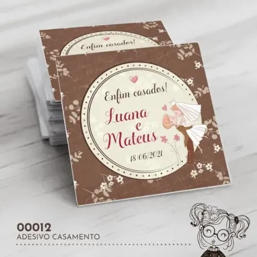 Adesivo Quadrado Casamento - 00012