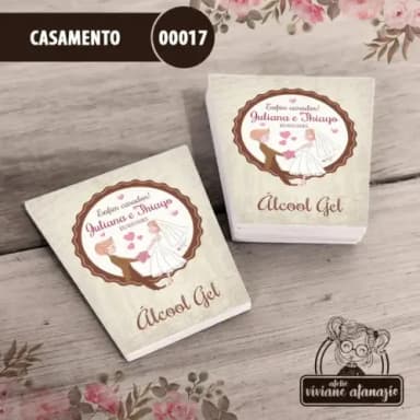 Adesivo Bisnaga Álcool Gel Casamento - 00017