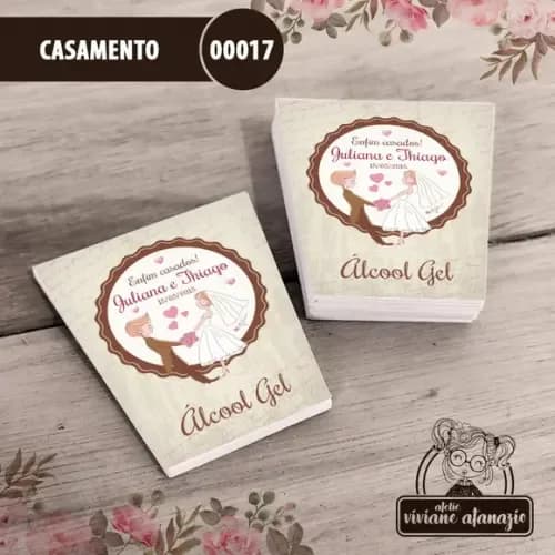 Adesivo Bisnaga Álcool Gel Casamento - 00017