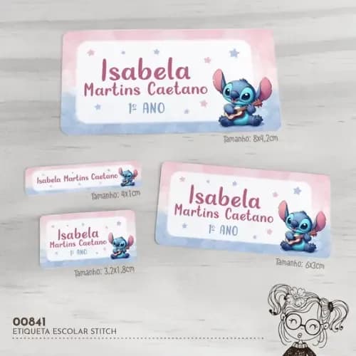 Etiqueta Escolar Stitch - 00841