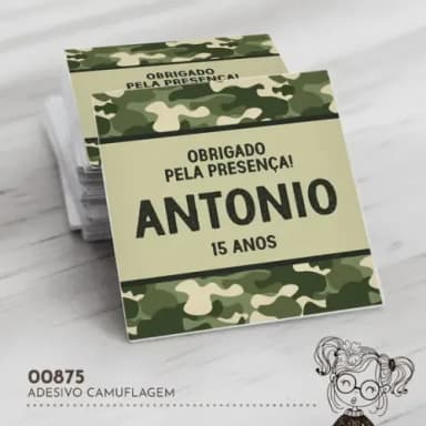 Adesivo Quadrado Camuflagem - 00875