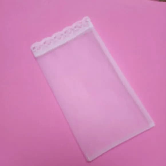 Saquinho Organza Tunil Branco com Renda 10x17cm