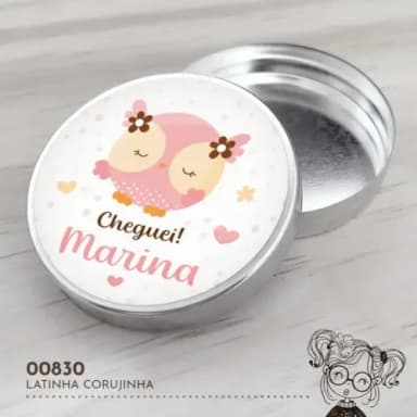 Latinha Adesivada Corujinha - 00830