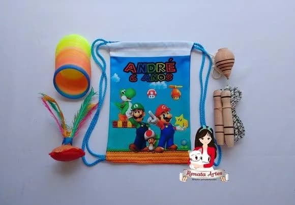 Mochila Boa Infância Personalizada Tema Super Mario Ross