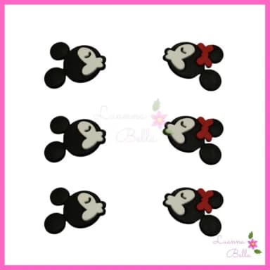 Apliques Minie e Mickey emborrachados - Pct c/6 unds