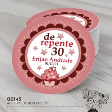 Adesivo Redondo de Repente 30 - 00145