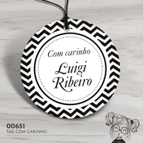 Tag Redonda com Carinho - 00651