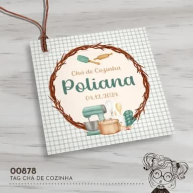 Tag Quadrada Chá de Cozinha - 00878