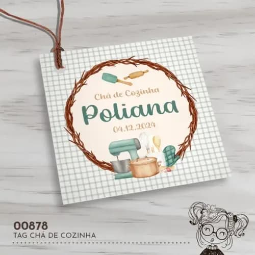 Tag Quadrada Chá de Cozinha - 00878