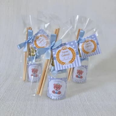 Lembrancinha Nascimento Aromatizador Ursinho Rei Azul
