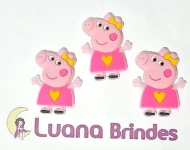 Aplique Porquinha Rosa Emborrachado Pacotes com 6 Peças