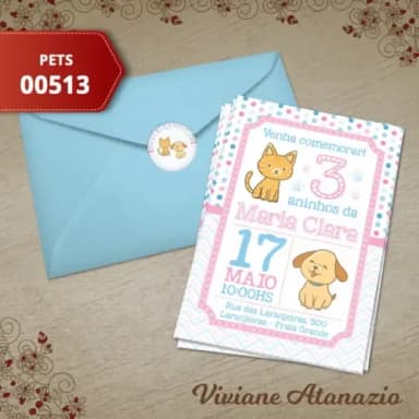 Convite Pets - 00513