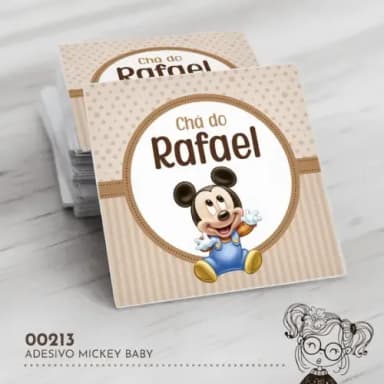 Adesivo Quadrado Mickey Baby - 00213