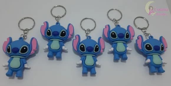 Chaveiro Lilo Stitch de Borracha - Pct C/2 Unid