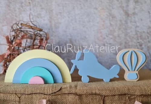 Balão Baby + Avião + Arco Íris