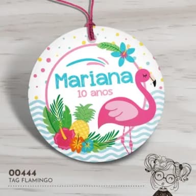 Tag Redonda Flamingo - 00444