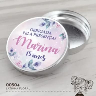 Latinha Adesivada Floral - 00504