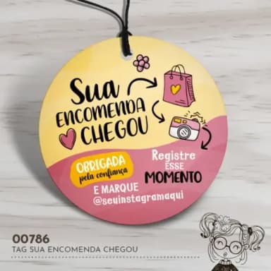 Tag Redonda Sua Encomenda Chegou - 00786