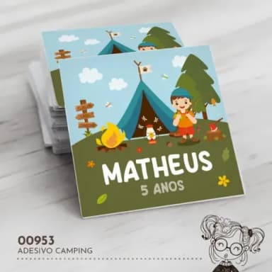 Adesivo Quadrado Camping - 00953