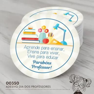 Adesivo Redondo Dia dos Professores - 00350