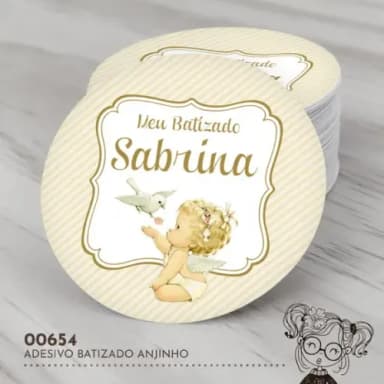 Adesivo Redondo Anjinho - 00654