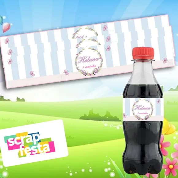 Adesivo Personalizado Mini Coca 19,5 x 3,5 Jardim Encantado