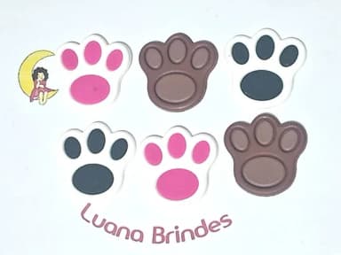 Aplique Patinha Urso Emborrachado Pacote com 6 Unidades