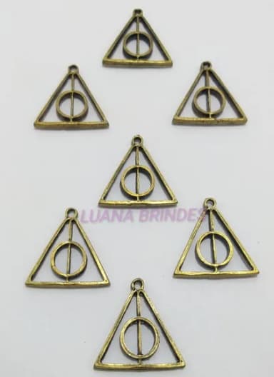 Pingente Símbolo Harry Potter Metal Ouro Velho -pct c/ 5 Un