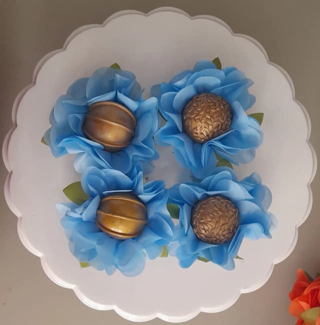 forminhas coração apaixonado  azul bebe