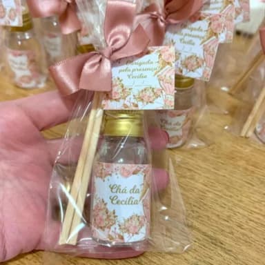 Lembrancinha Chá de Bebê Aromatizador Rosê gold