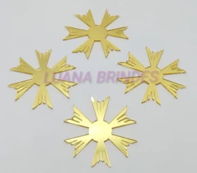 Aplique Base Divino Espírito Santo Acrílico Espelhado Dour