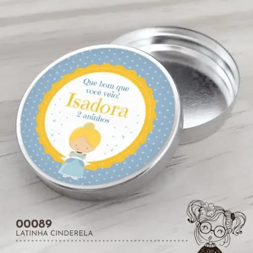 Latinha Adesivada Cinderela - 00089