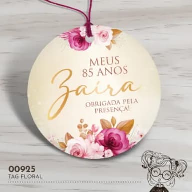 Tag Redonda Floral - 00925