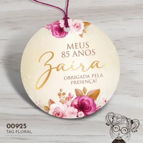 Tag Redonda Floral - 00925