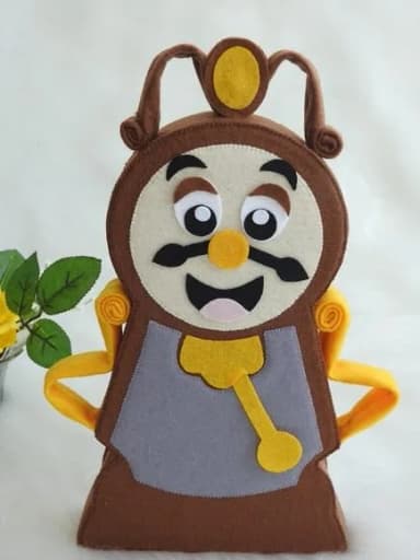 Relógio Horloge em Feltro - Personagem da Bela e a Fera