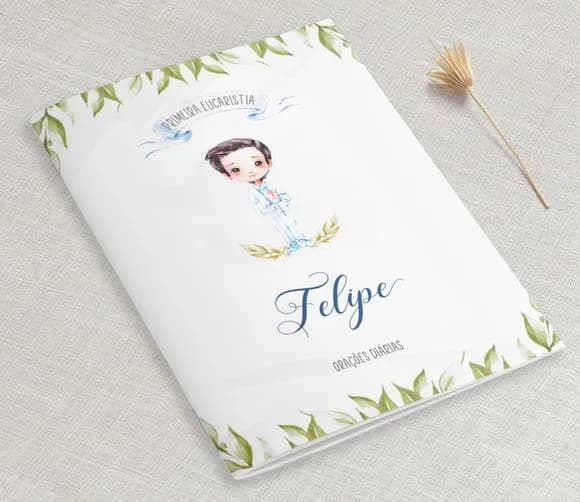 Lembrança Eucaristia Aquarela Menino Livro De Orações