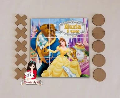 Jogo da Velha Personalizado a Bela e a Fera