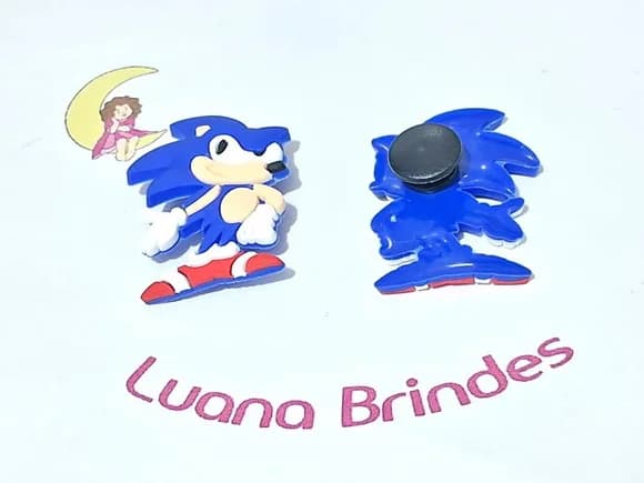 Pins de Crocs Sonic 4,2cm Emborrachado Pacotes com 6 Unidade